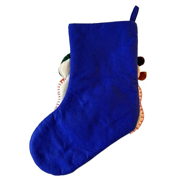 Snowman Family Christmas Holiday Stocking Applique 3D Blue - Picture 2 of 6